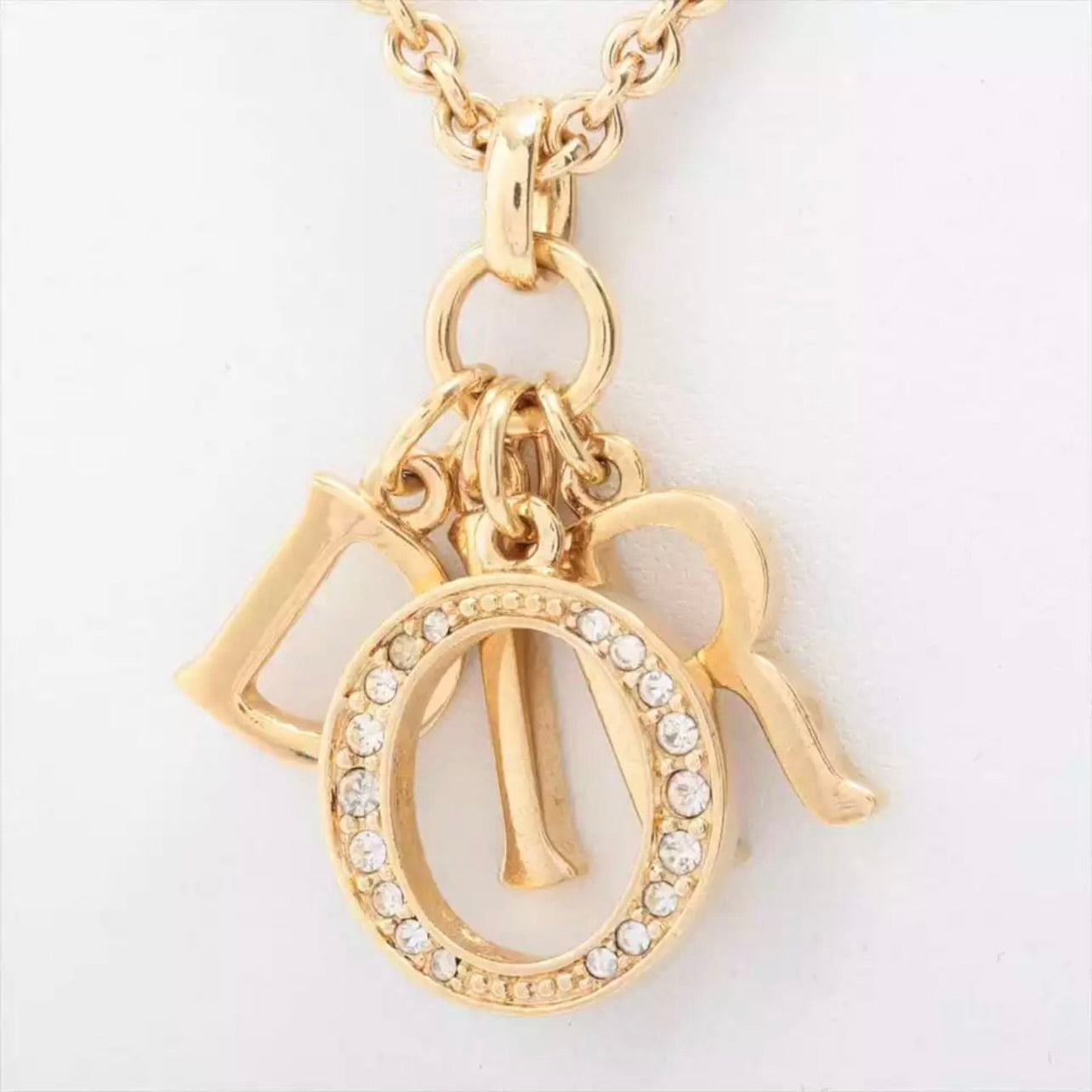 Blooming Strass Double Chain Charm Necklace
