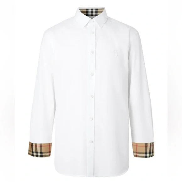 BURBERRY MEN'S SHERWOOD CHECK SLIM FIT POPLIN BUTTON UP SHIRT – Caroline's  Fashion Luxuries