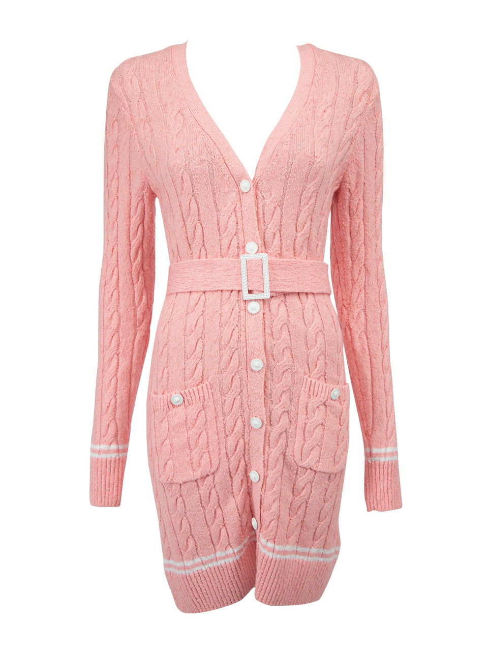 chanel pink cardigan dress Pastels please!  - Dress: #Chanel 2012 collection pink linen and  cashmere knit a-line dress. Size 40 FR. Cardigan: #JasonWu yellow cashmere  with faux pearl buttons. Size M
