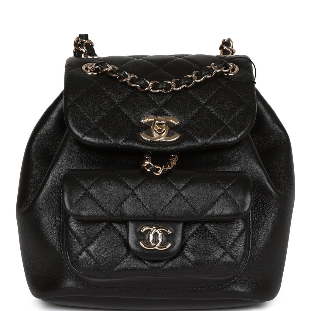 chanel quilted leather backpack CHANEL CC QUILTED LAMBSKIN MINI DUMA BACKPACK – Caroline's Fashion Luxuries