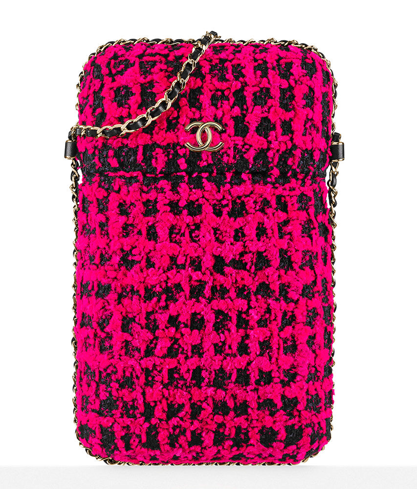 CHANEL CC TWEED PHONE CASE CHAIN BAG – Caroline's Fashion Luxuries