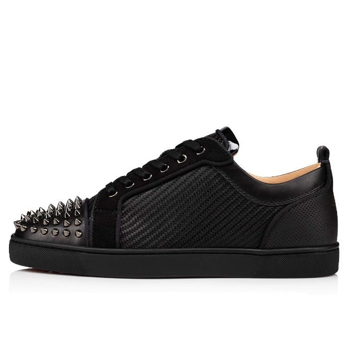 Christian Louboutin Black Leather Louis Spikes High Top Sneakers Size 41.5  Christian Louboutin