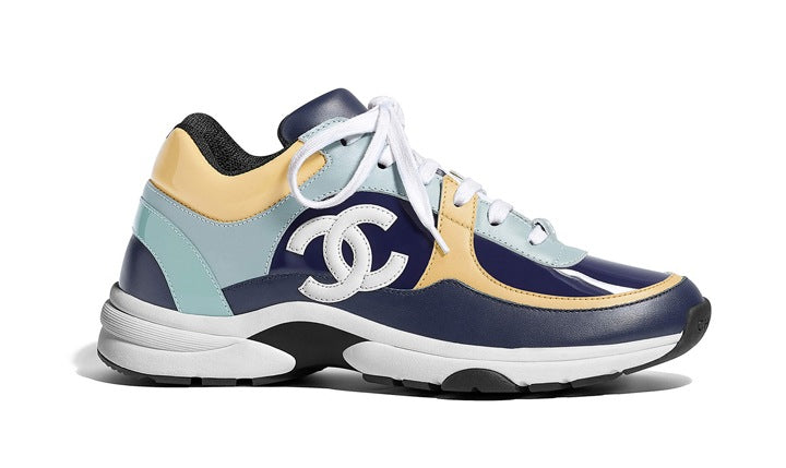 Cc Logo Sneaker Blue Orange Chanel Sneakers Women's Cc Runner Low