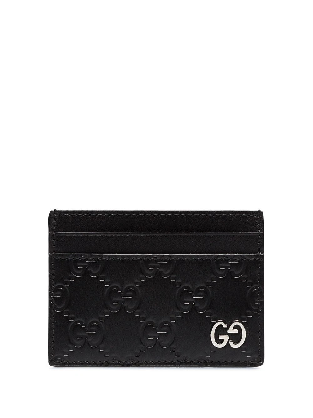 Gucci Women's Zumi Black Leather Card Holder Wallet Metal GG Logo  Leather card  holder wallet, Card holder leather, Leather card wallet