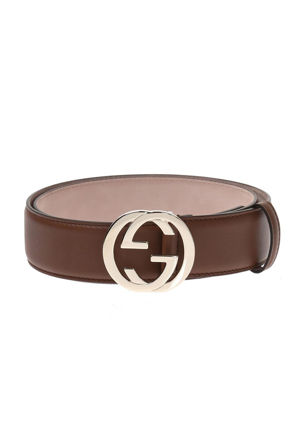 Gucci Interlocking Buckle Leather Belt