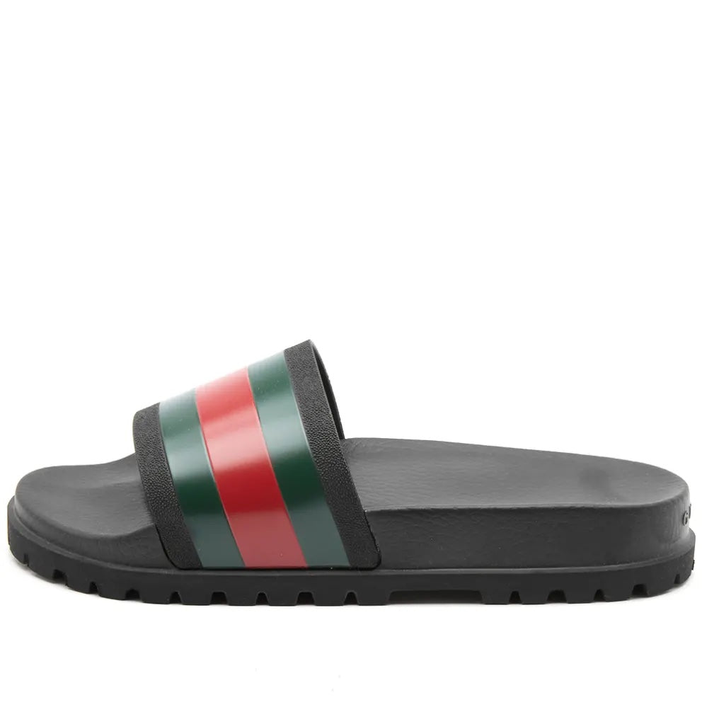 サンダル GUCCI 'Pursuit track' slides GUCCI PURSUIT TREK WEB RUBBER SLIDES – Caroline's Fashion
