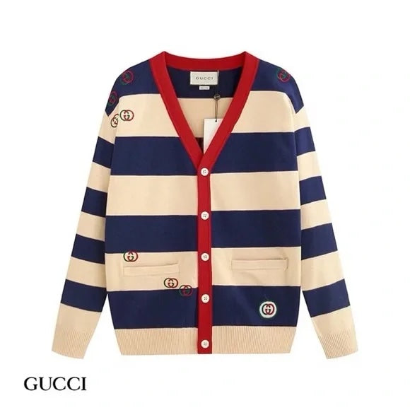 GUCCI EMBROIDERED STRIPED KNIT CARDIGAN – Caroline's Fashion GUCCI EMBROIDERED STRIPED KNIT CARDIGAN – Caroline's Fashion