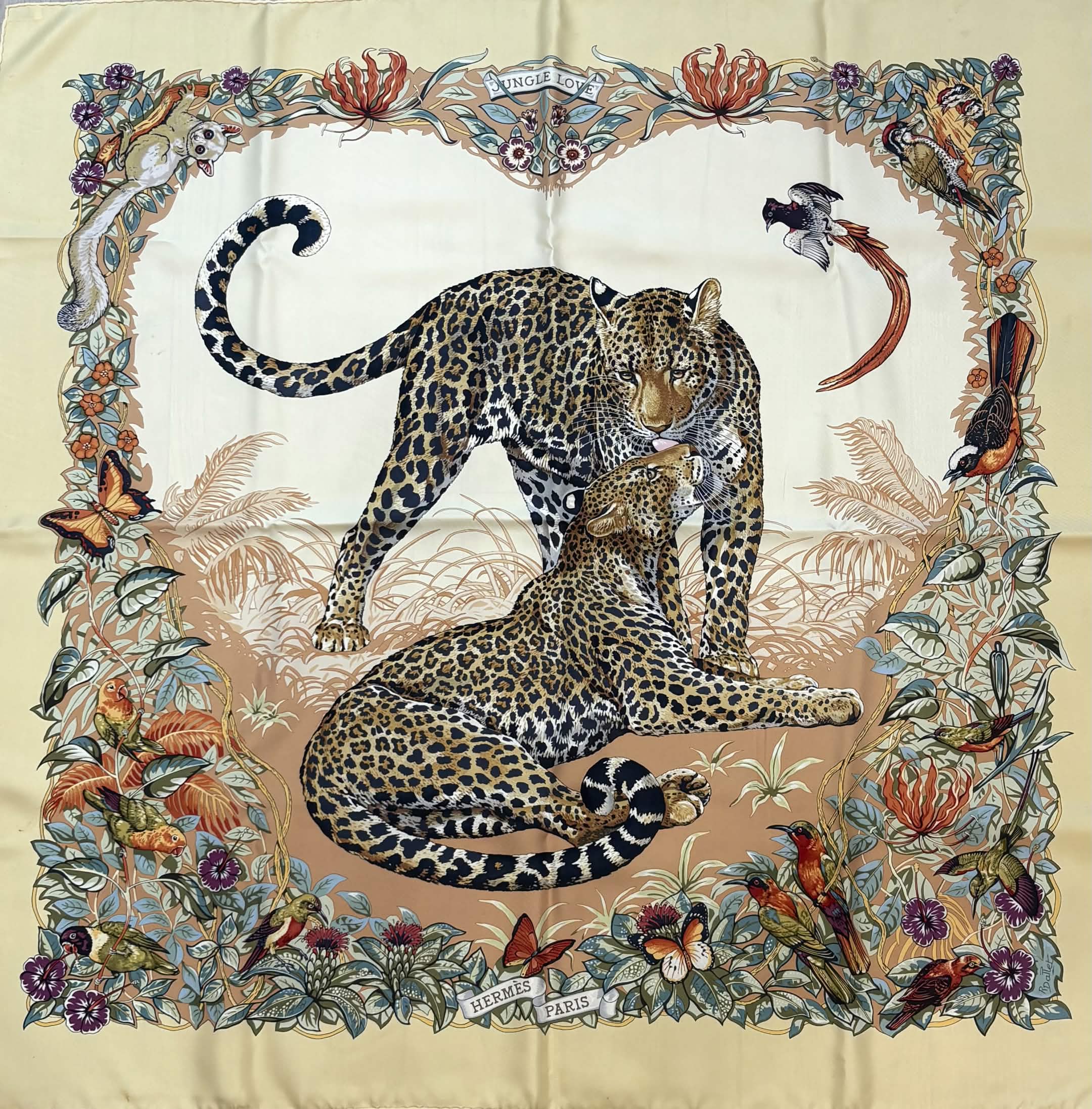 HERMÈS “JUNGLE LOVE” SILK TWILL CARRÉ SCARF – Caroline's Fashion
