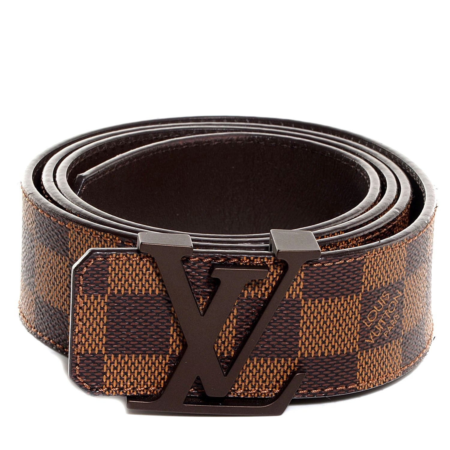 Louis Vuitton LV Initials 25mm Damier Ebene Belt - Gold Buckle - Full Set Louis Vuitton Initiales 25mm Belt Damier Ebene – Dr. Runway main image 4