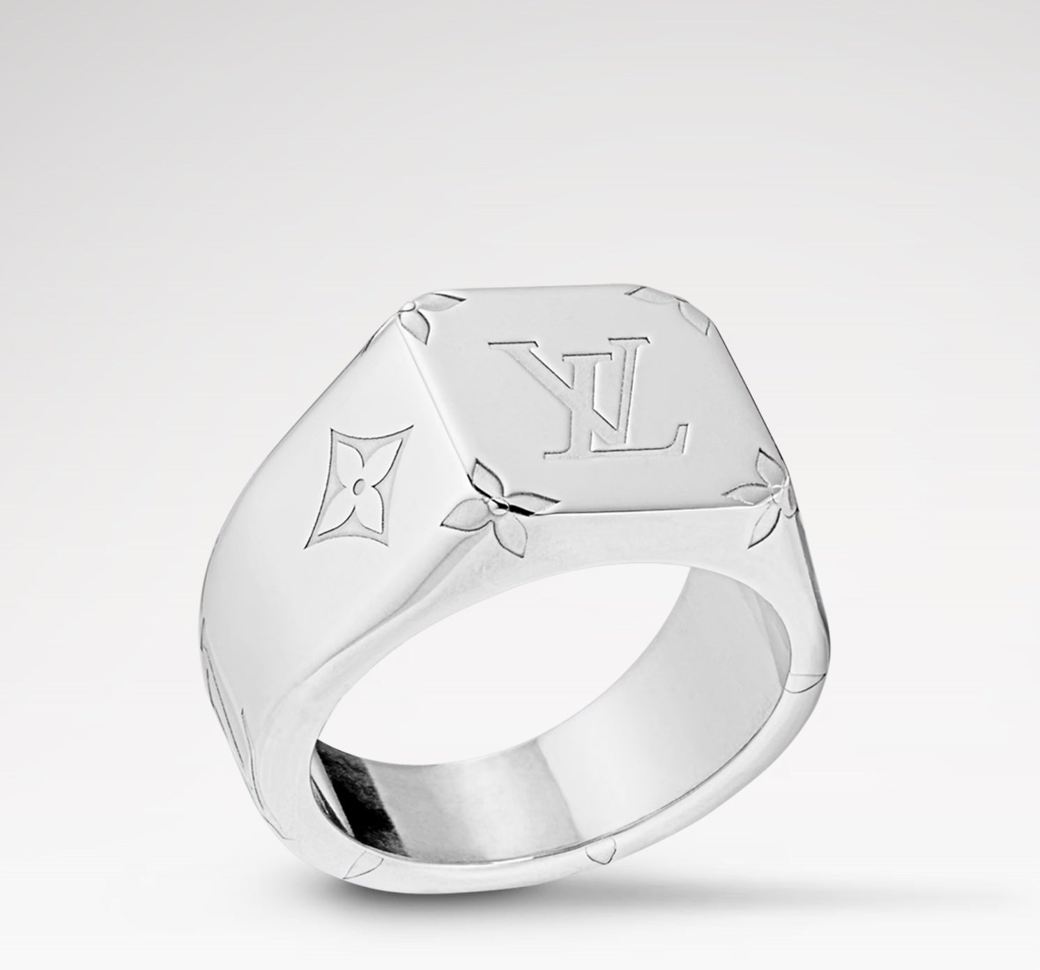 アクセサリー LOUIS VUITTON signet ring LOUIS VUITTON MONOGRAM SIGNET RING PALLADIUM FINISH – Caroline's
