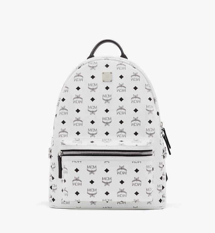 MCM STARK SIDE STUDS VISETOS WHITE BACKPACK – Caroline display picture 1