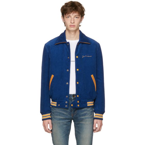 SAINT LAURENT JE T'AIME CORDUROY BOMBER JACKET