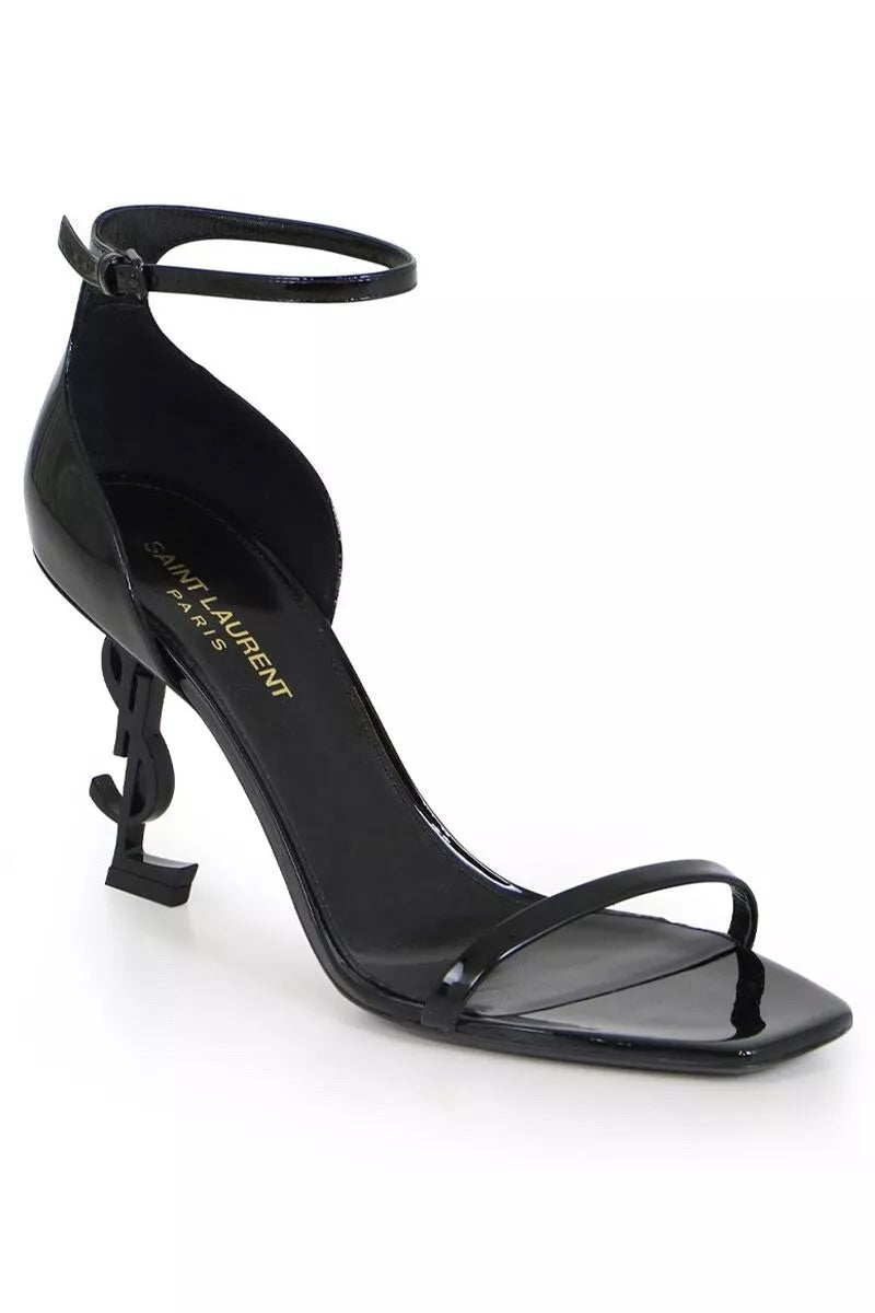 SAINT LAUREN OPYUM 85 PATENT LEATHER SANDALS – Caroline's