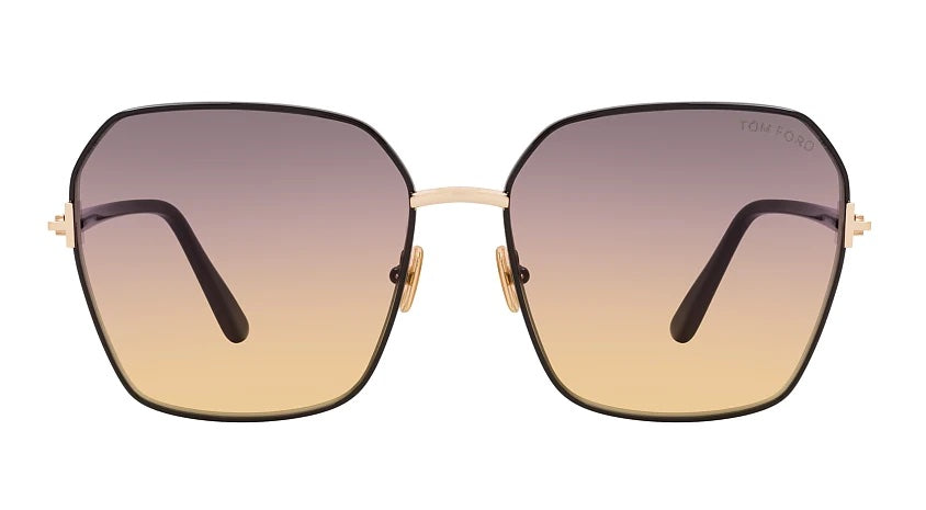 Tom Ford FT0839 01B Women Square Sunglasses 62mm Rose Gold Black Tom Ford Claudia-02 TF839 01B Sunglasses Women main image 4
