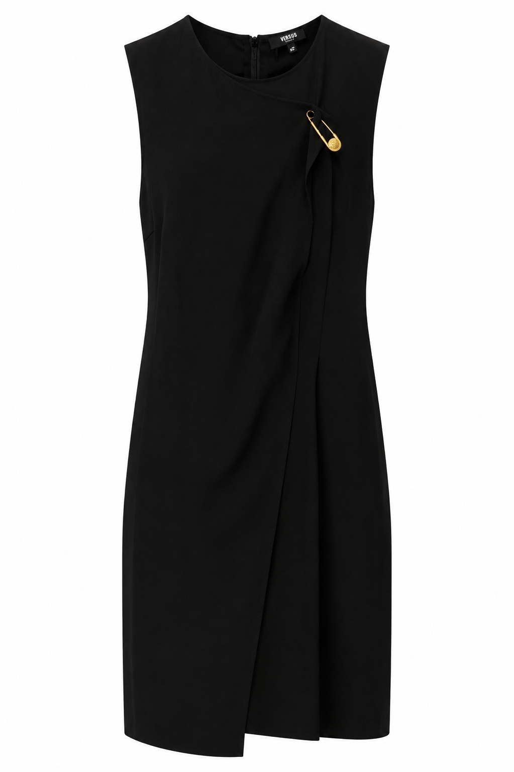 VERSACE BLACK SHORT DRESS WITH SAFETY PIN DETAIL – Caroline's Fashion Luxuries