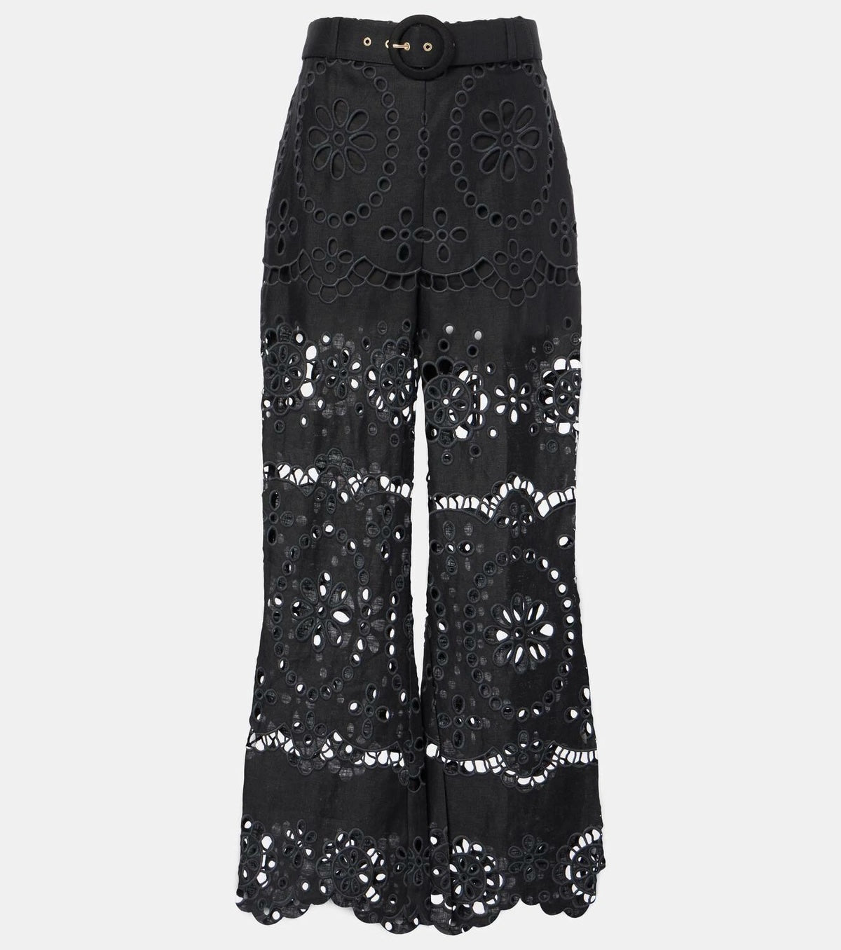 【Zimmermann】Pop embroidered linen wide-leg pants ZIMMERMANN POP EMBROIDERED LINEN WIDE LEG PANTS – Caroline's