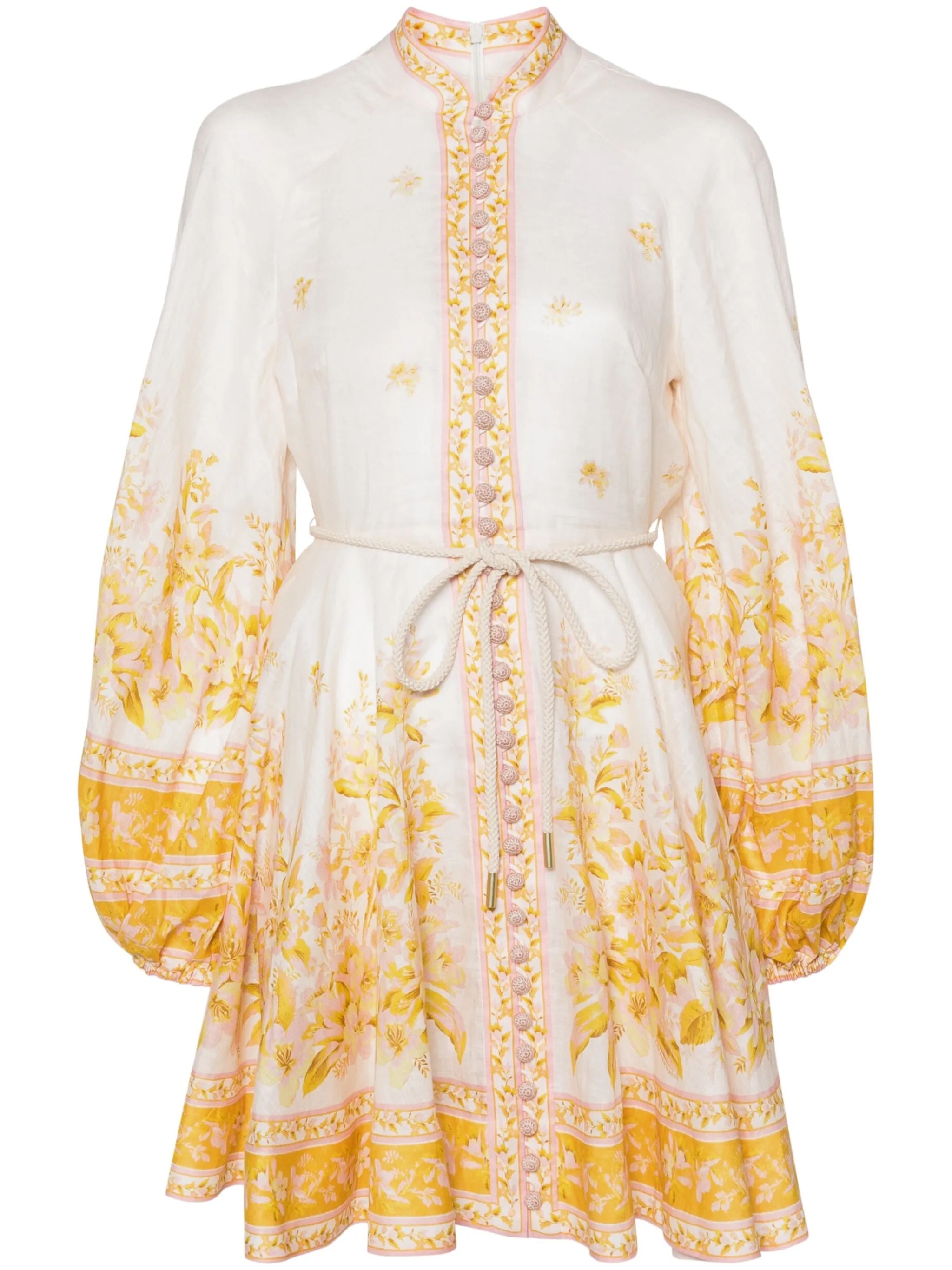 ZIMMERMANN GOLDEN FLORAL LINEN MINI DRESS – Caroline's Fashion Luxuries
