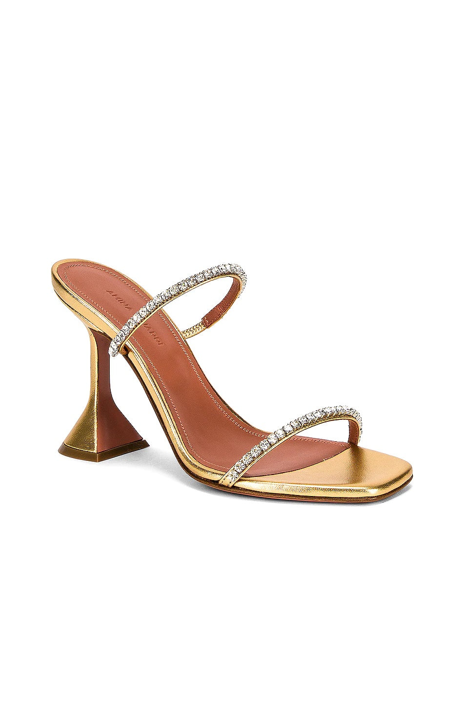 AMINA MUADDI GILDA CRYSTAL EMBELLISHED LEATHER SANDALS