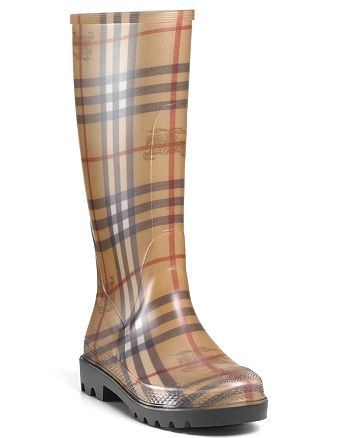 Burberry haymarket store rain boots