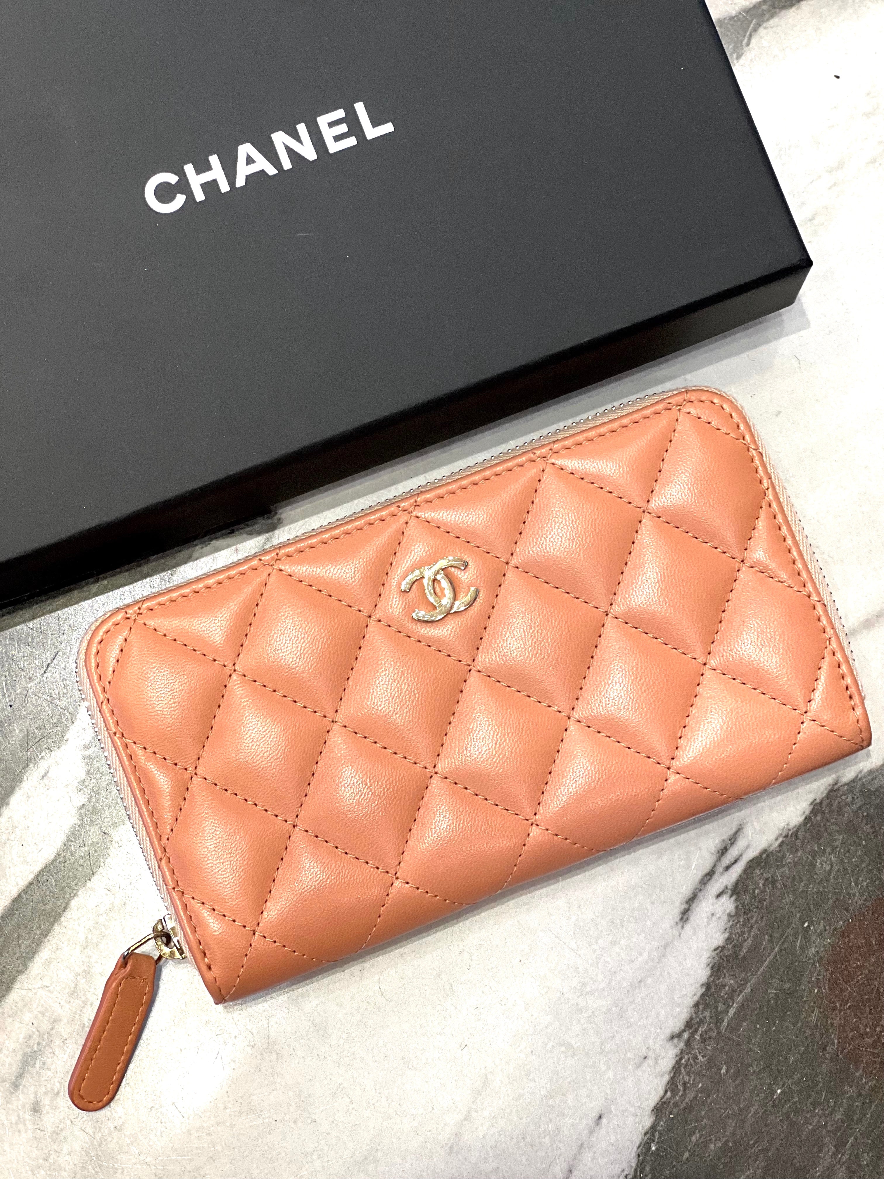 Chanel CC Logo L-Gusset Zip Wallet