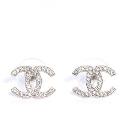 hardware Af storm krysantemum CHANEL CC Crystal Stud Earrings – Caroline's Fashion Luxuries