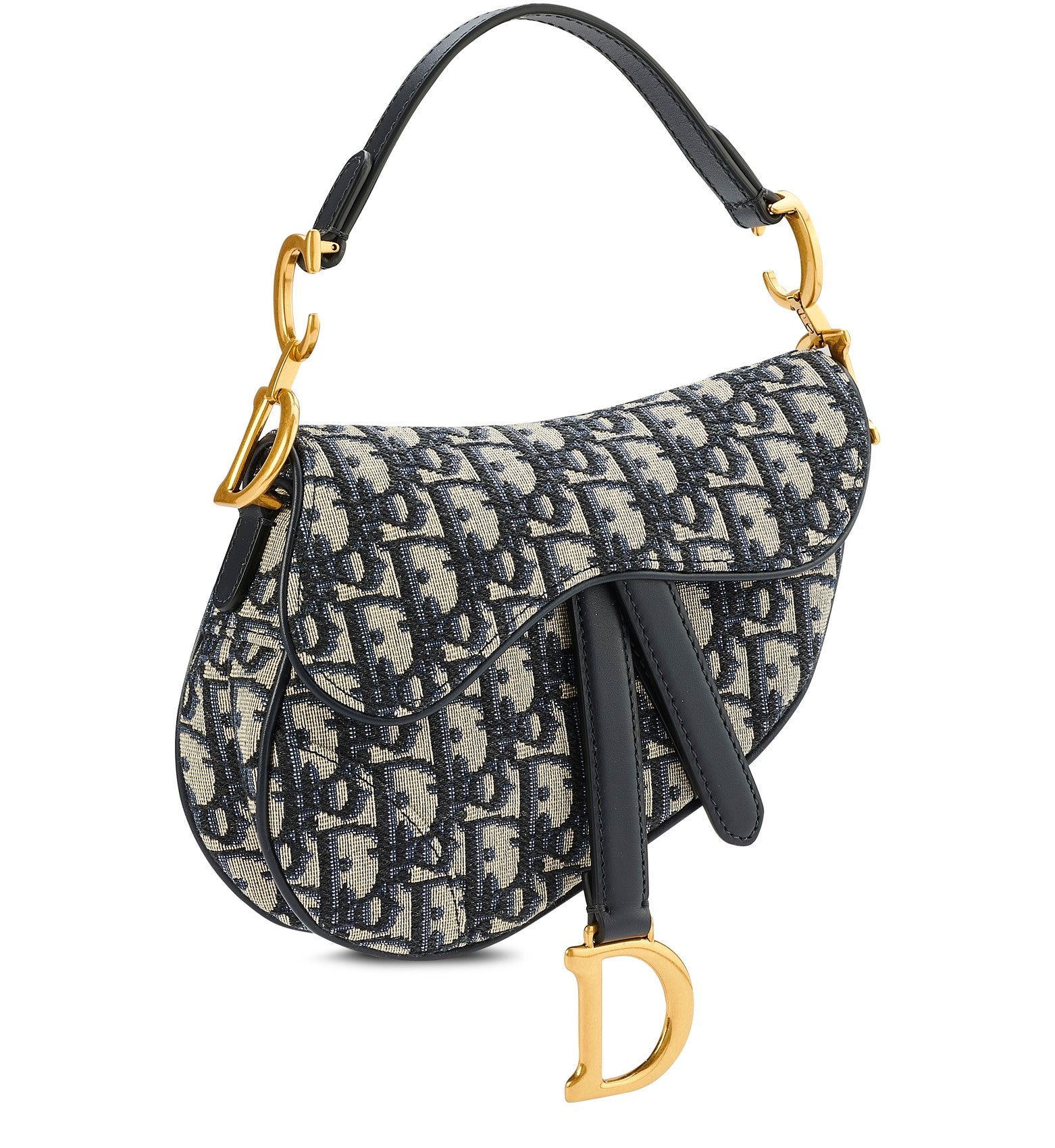 Dior - Mini Saddle Bag with Strap Blue Dior Oblique Jacquard - Women