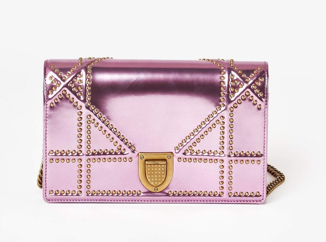 CHRISTIAN DIOR DIORAMA METALLIC PINK SMALL BAG – Caroline's Fashion Luxuries