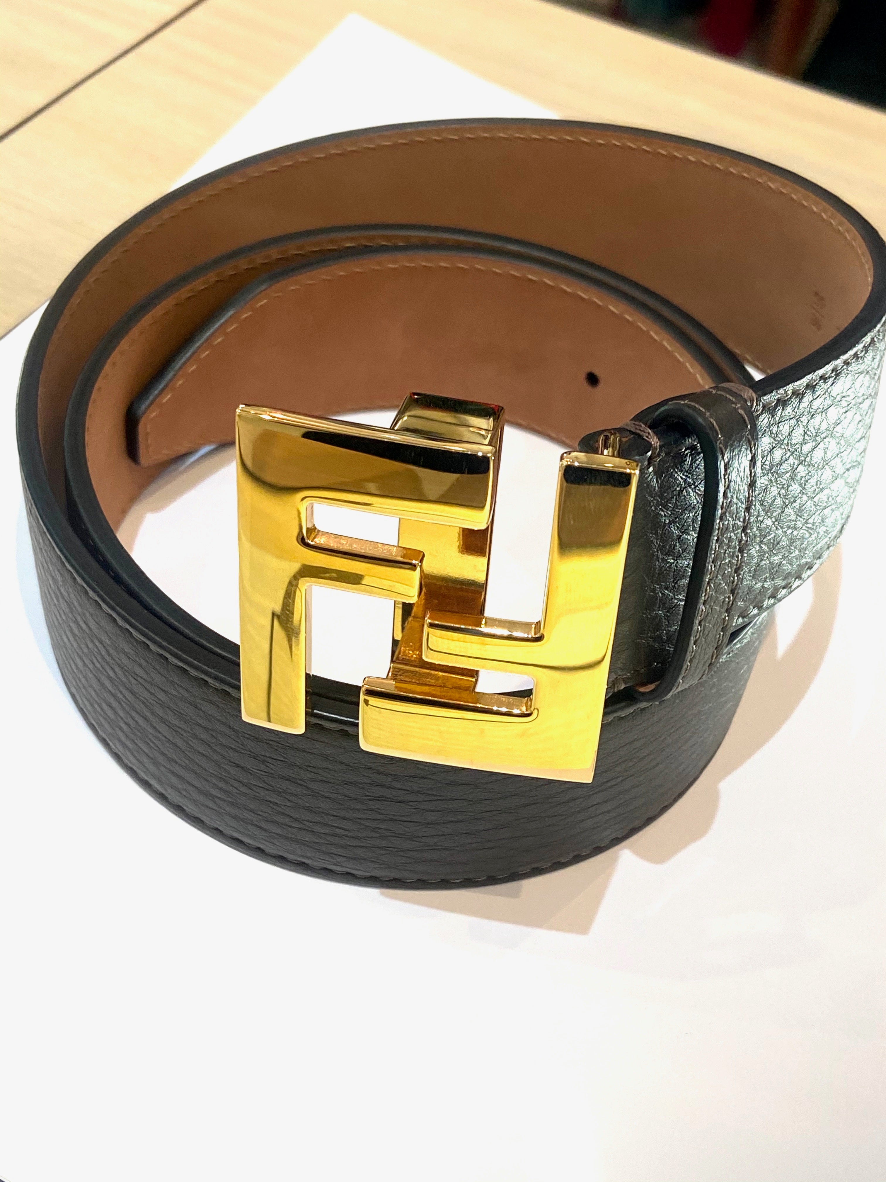 FENDI FF LOGO BUCKLE LEATHER BELT – Caroline's Fashion Luxuries