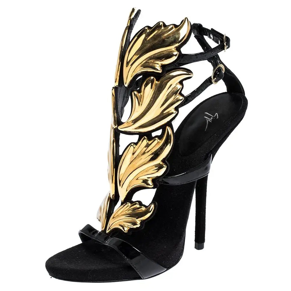 GIUSEPPE ZANOTTI CRUEL GOLD PALM LEAF SANDALS