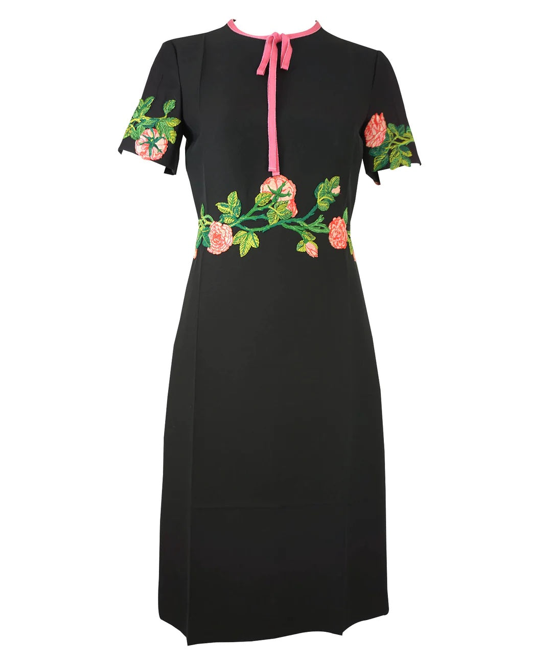 gucci floral embroidered dress Floral-embroidered cady mini dress - multi