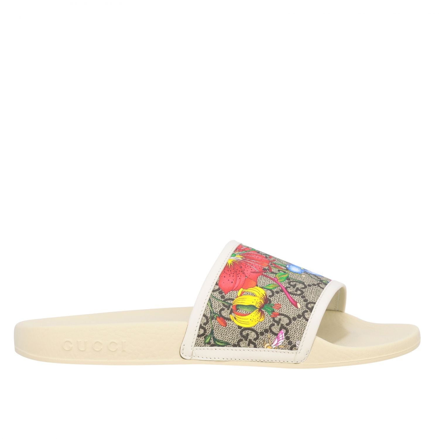 Gucci Pursuit White Gucci Slides With Flowers Gucci Pursuit GG