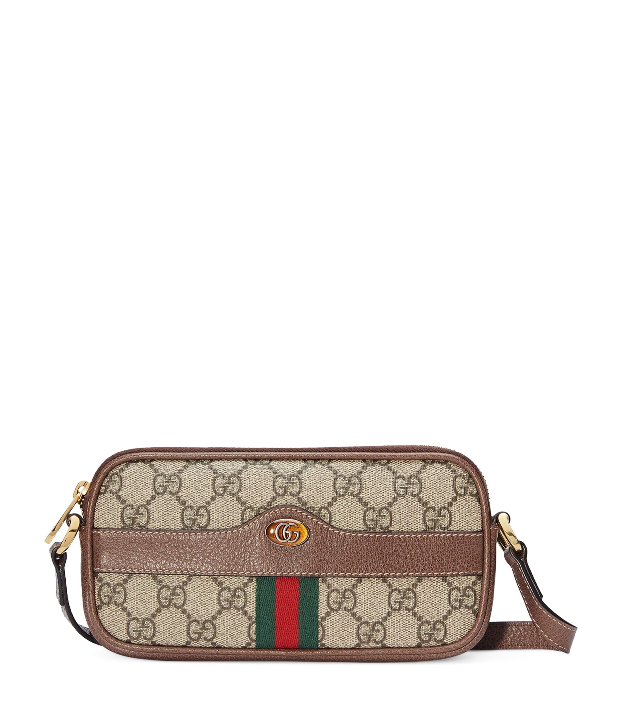 Gucci Beige/Brown Rectangle Monogram Crossbody - Default Title