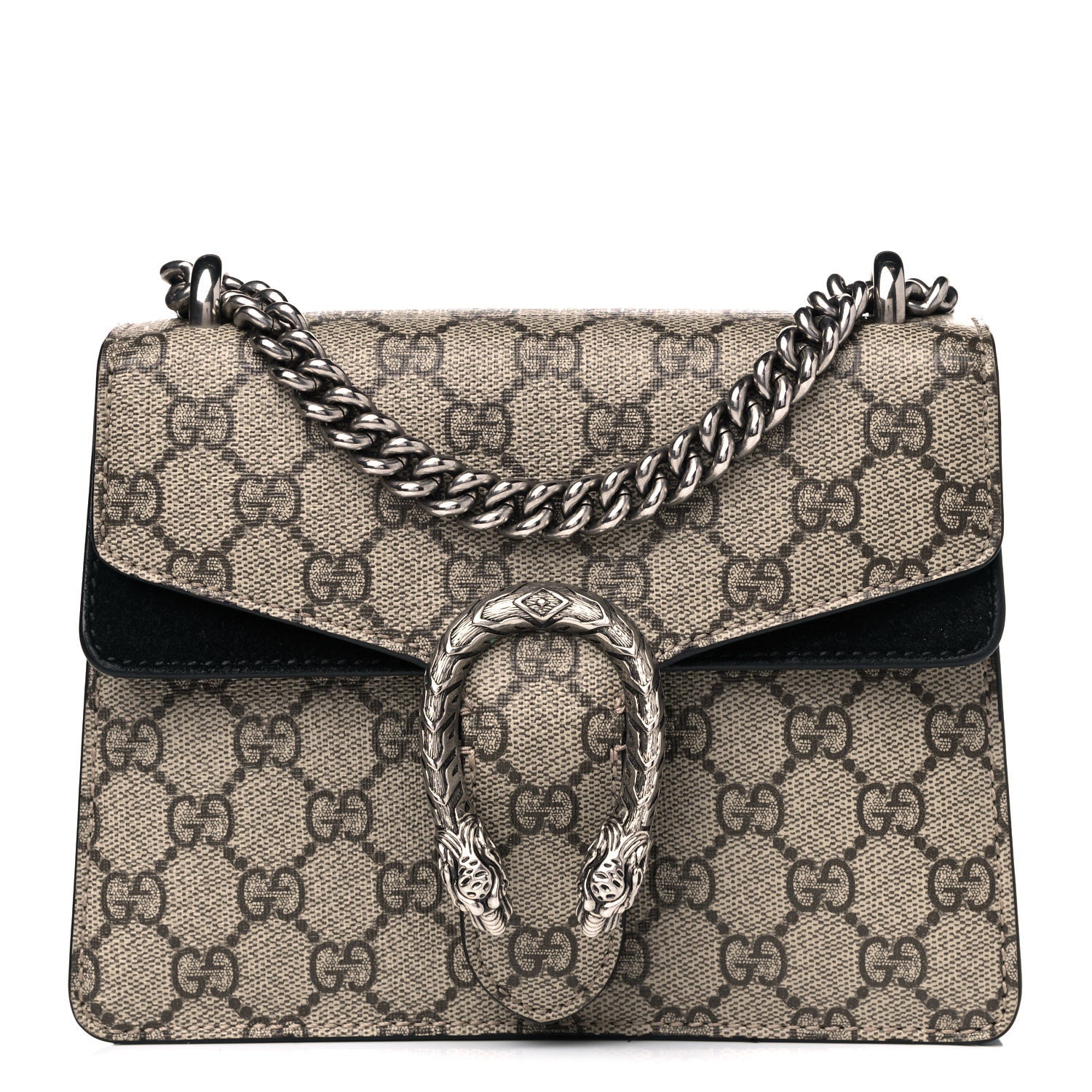 GUCCI GG Supreme Monogram Small Dionysus Shoulder Bag Black 1240513