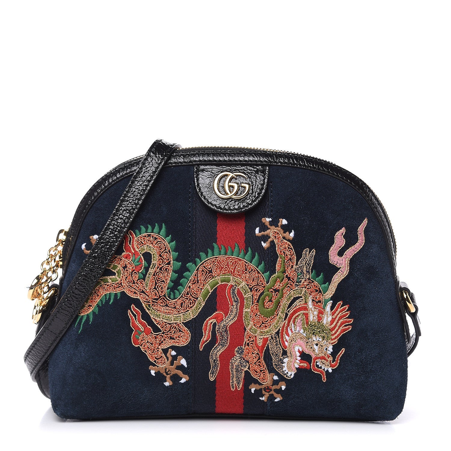 New Auth Gucci Borsa Dragoni GG Suede Ophidia Women Hand Bag Purse