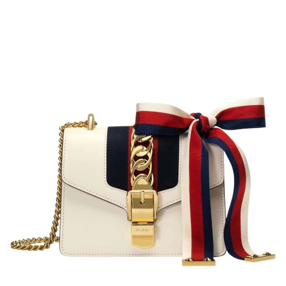 Gucci Calfskin Mini Sylvie Chain Red Shoulder Bag
