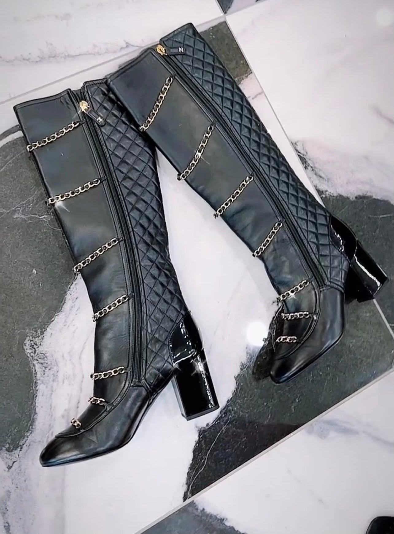High chanel boots Clearance