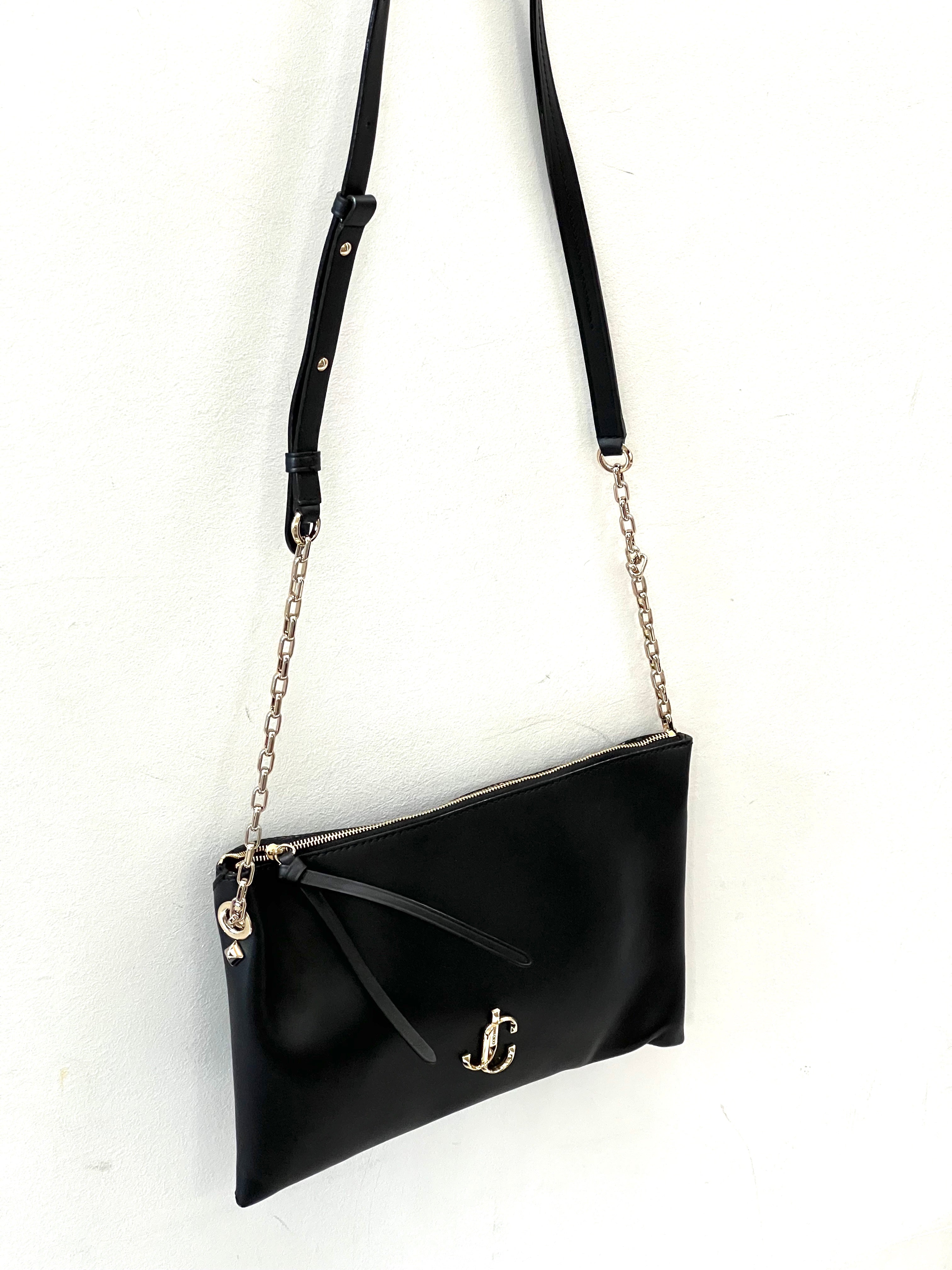 JIMMY CHOO LEATHER ZIP SHOULDER BAG – Caroline's Fashion Luxuries