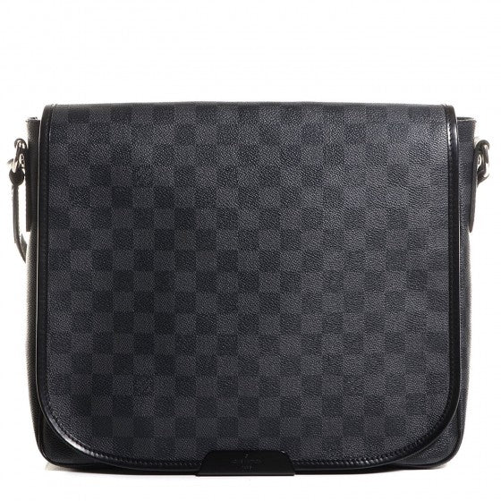 Louis Vuitton Damier Daniel MM Leather Fabric Black Shoulder bag