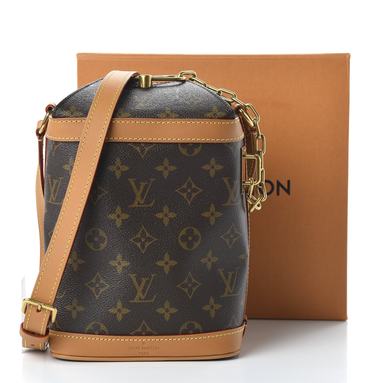 LV LV Unisex Milk Box Bag in Monogram Coated Canvas and Natural