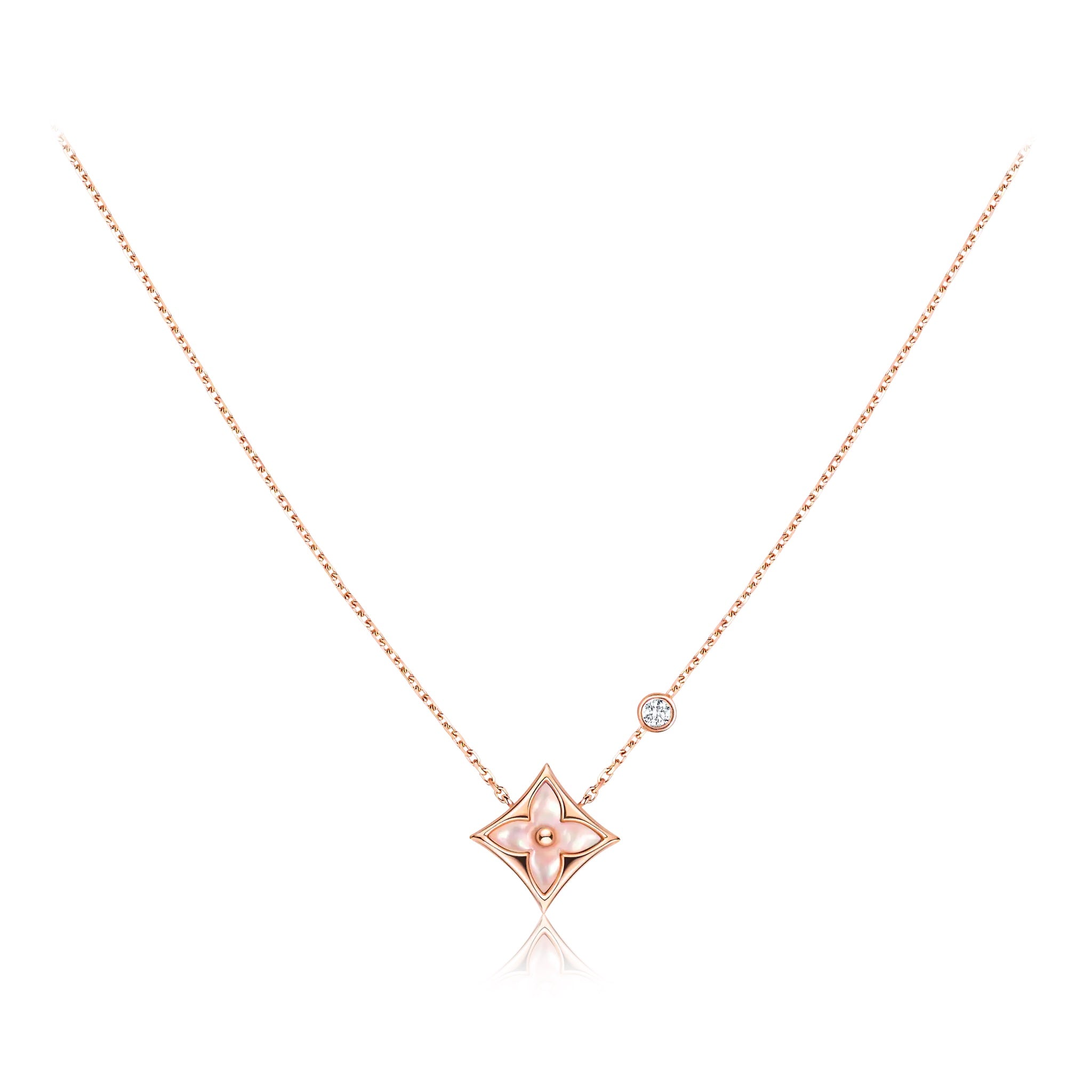 LOUIS VUITTON 18K Pink Gold Diamond Idylle Blossom Pendant