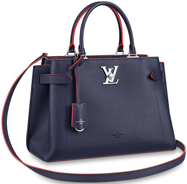 Louis Vuitton Lockme Navy Leather Tote Bag (Pre-Owned)