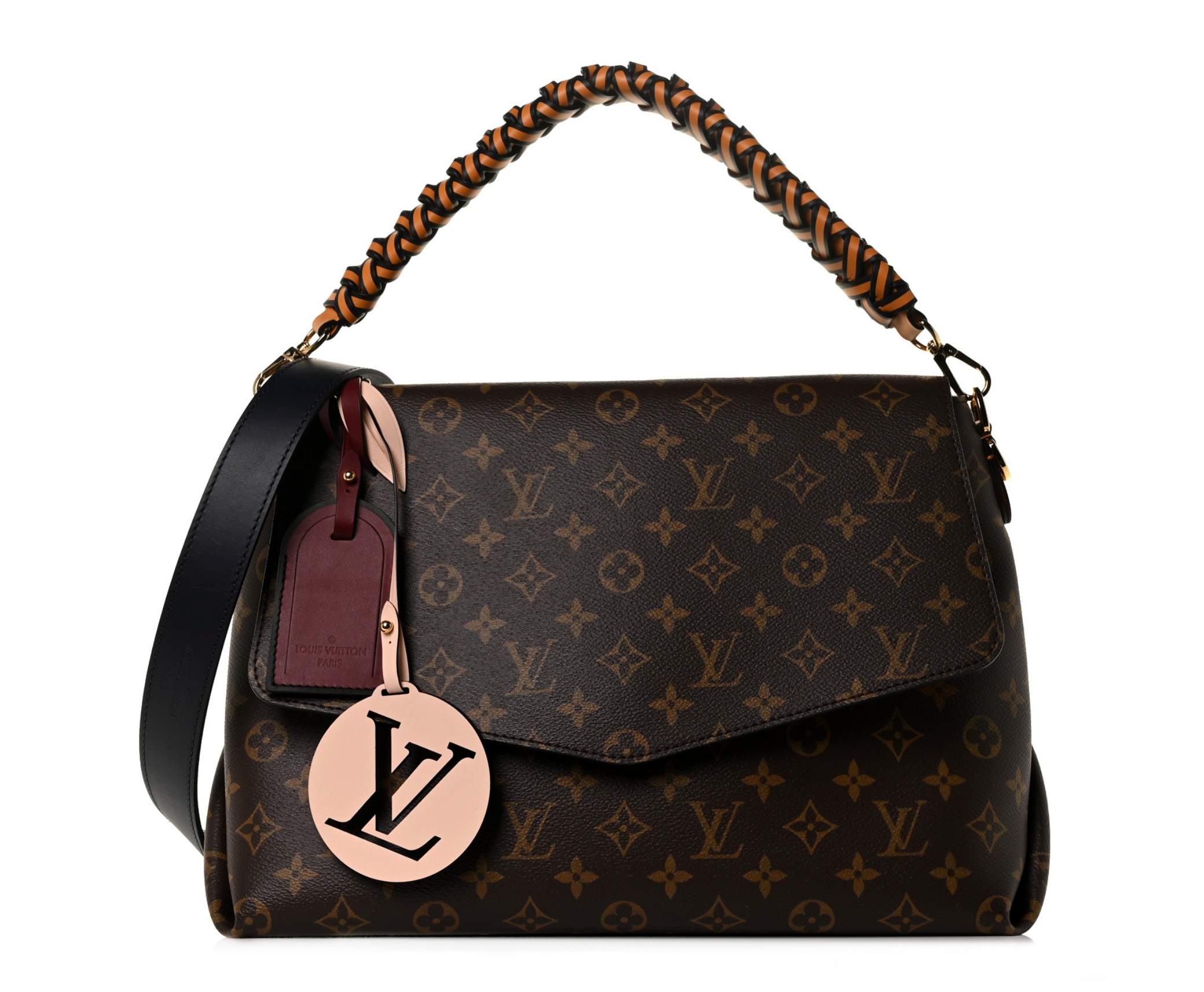 Louis Vuitton V Tote MM Monogram Safran Bag, Luxury, Bags