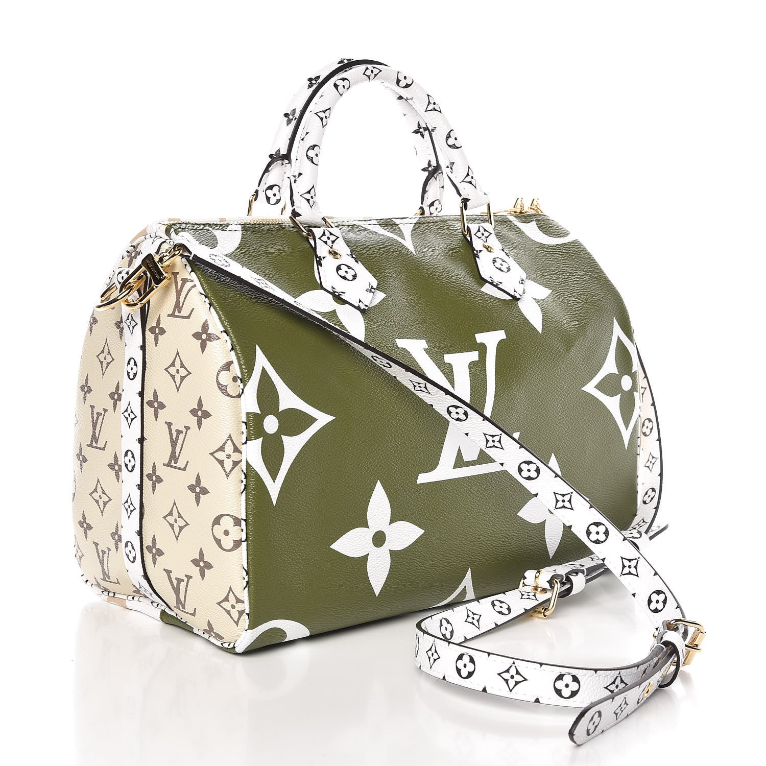 Louis Vuitton Speedy Bandouliere Monogram Giant 30 Khaki Green/White in  Coated Canvas with Gold-tone - US