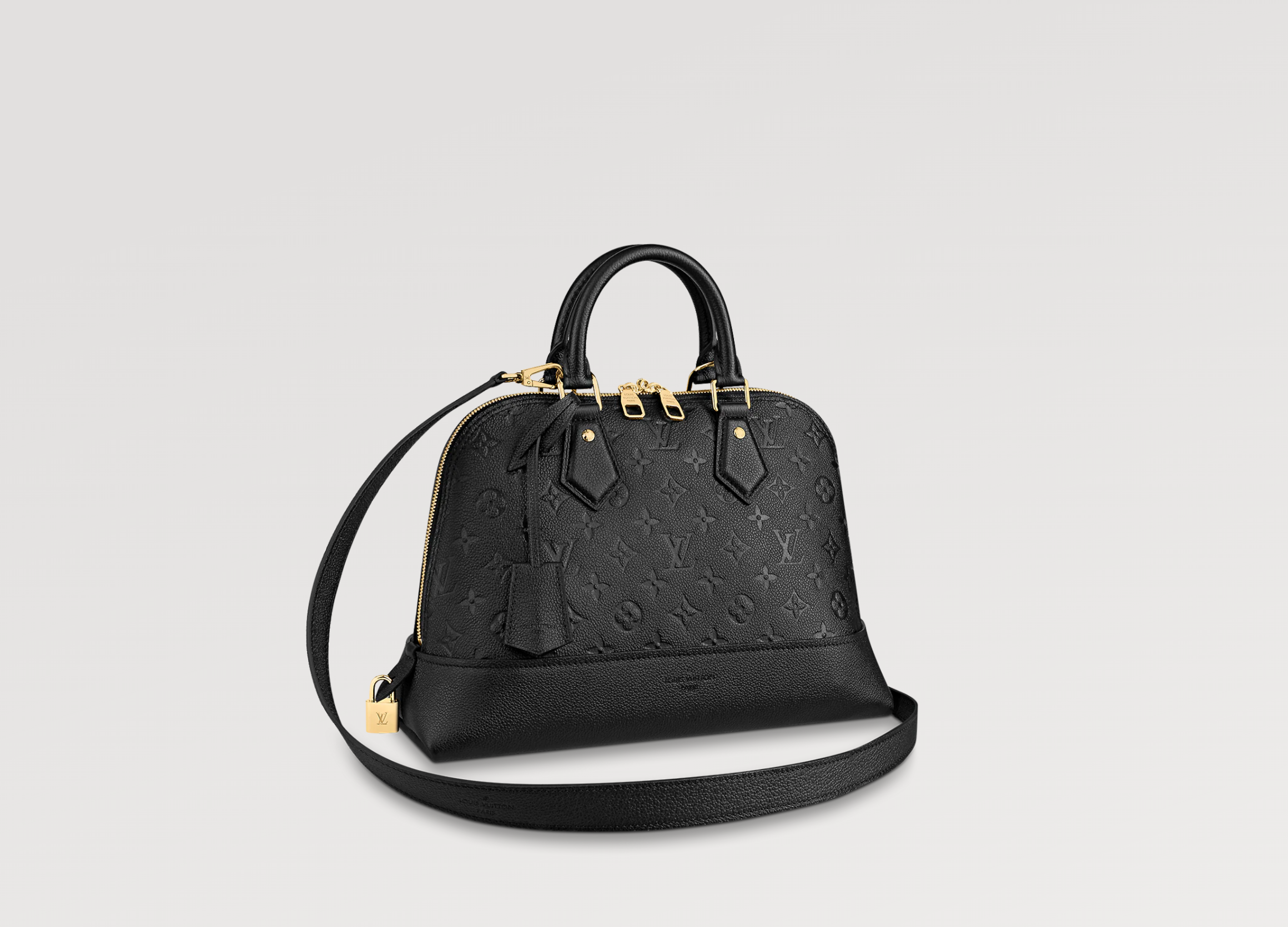Louis Vuitton Marignan Handbag Monogram Empreinte Leather Black