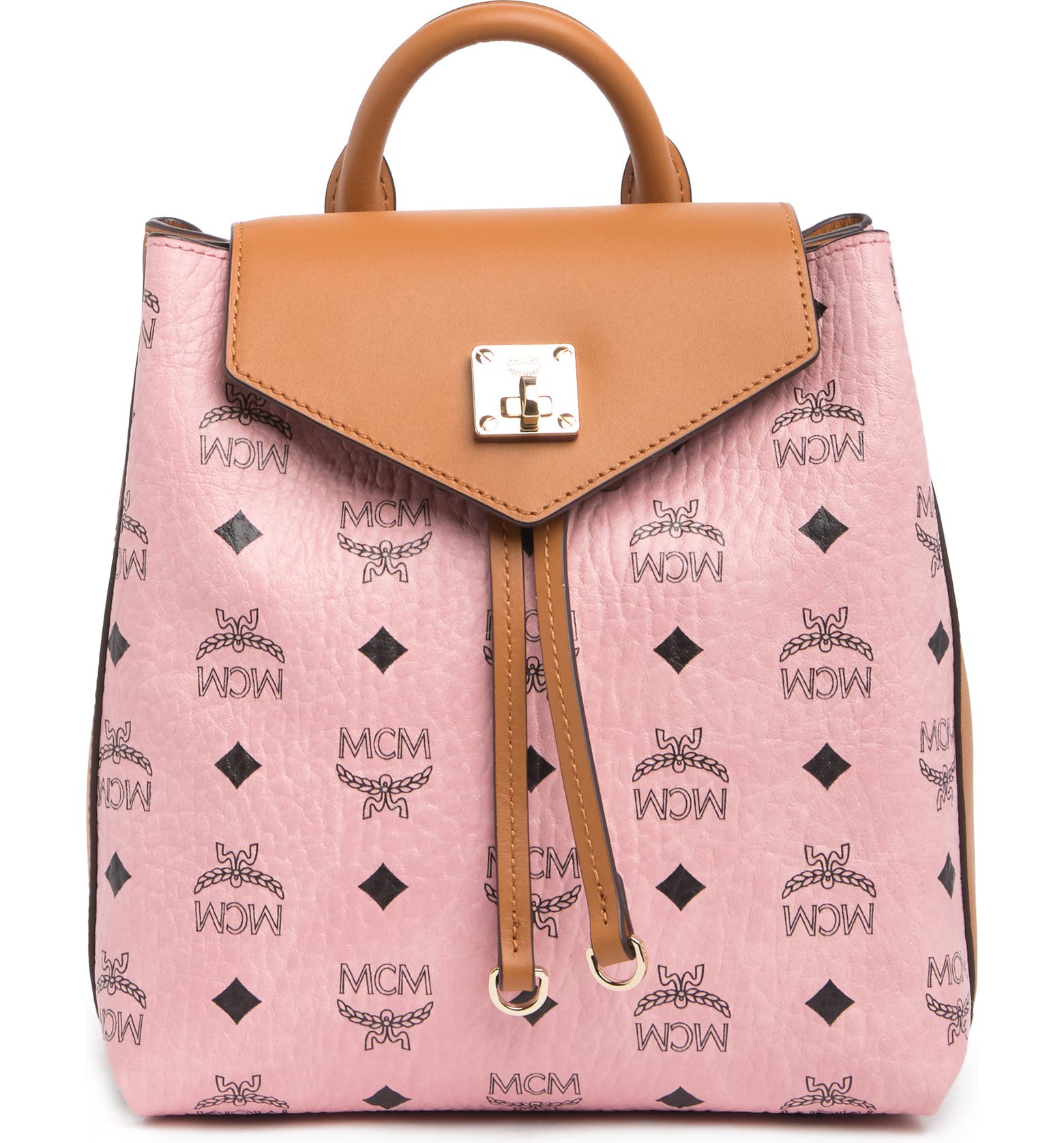 MCM MFO Colorblock Leather Backpack In Soft Pink – Caroline's
