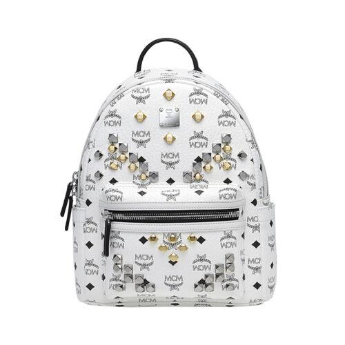 Mcm backpack white with studs Clearance