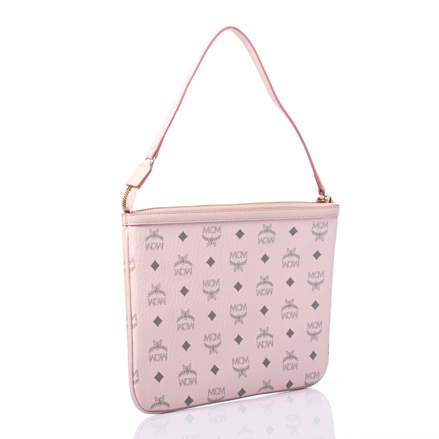 MCM Monogram Pouch Bag Wallet Pink compact size 23×15cm Not for Sale Novelty