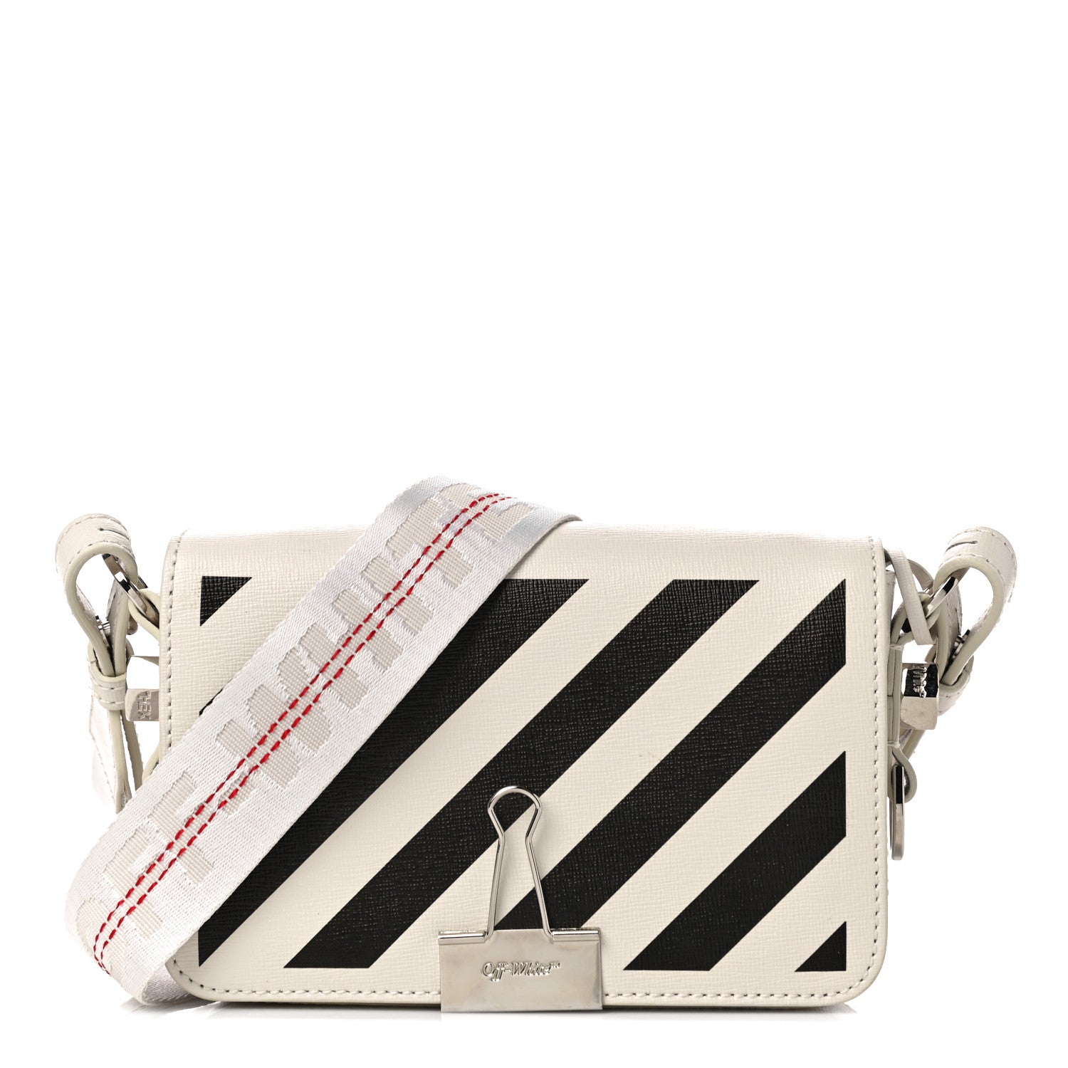 OFF WHITE Diagonal Print Mini Binder Clip Crossbody Bag – Caroline's  Fashion Luxuries