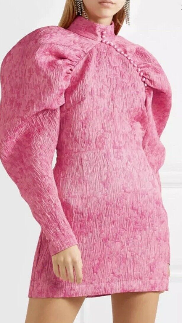 open lace back dress ROTATE BIRGER CHRISTENSEN PINK JACQUARD MINI DRESS – Caroline's Fashion  Luxuries
