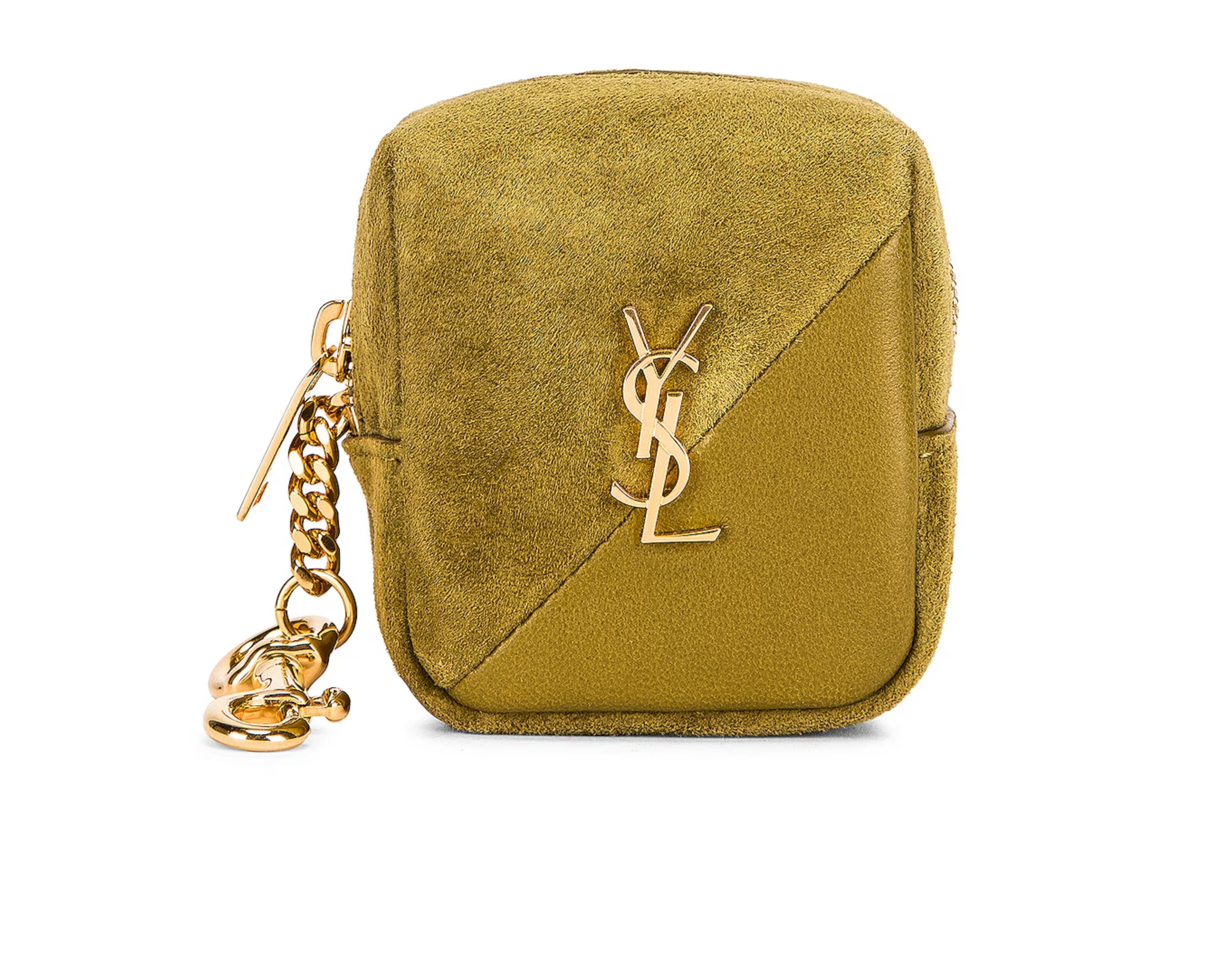 YSL JAMIE CUBE CHARM IN SUEDE AND LAMBSKIN